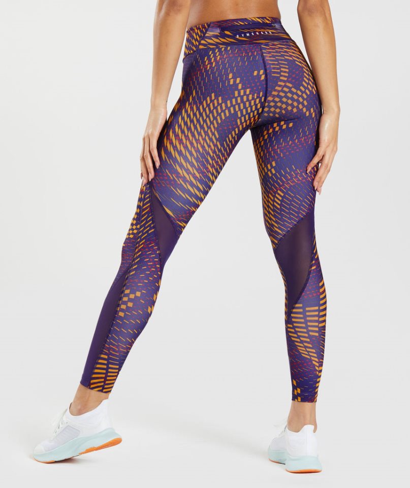 Women's Gymshark Sport Running Leggings Purple | CA 7081NA